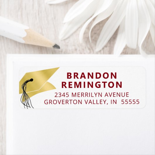 目盛り付き赤金ゴールドフェイク金属箔 ラベル (インサイチュ)