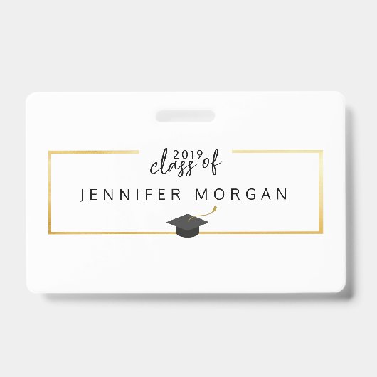 目盛り金ゴールドフェイクホイルエレガント バッジ (Front)