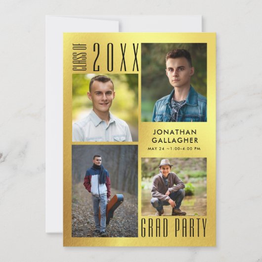 目盛モダン付き金属金ゴールドブお洒落ラック 招待状 (正面)