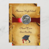 目盛写真テンプレート銀フクロウ 招待状 (正面/裏面)