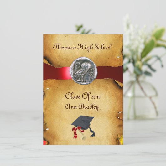 目盛写真テンプレート銀フクロウ 招待状 (スタンド正面)