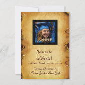 目盛写真テンプレート銀フクロウ 招待状 (裏面)