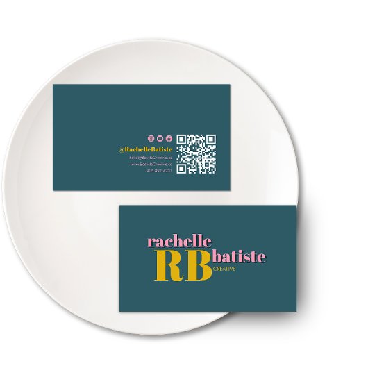 目立つスタイル |レトロソーシャルメディアQRコード 名刺