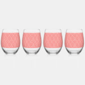 目立つパター赤と白ンを持つ画像 ステムなしワイングラス (左)