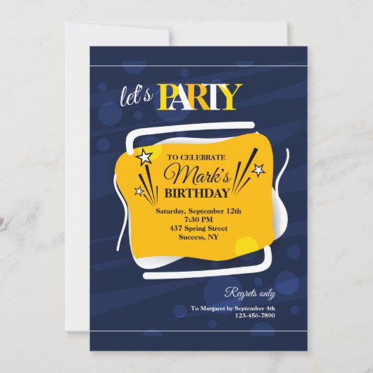 目立つ抽象的な招待状 招待状 (正面)