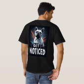 目立つ犬のマスコット: ボストンテリア Tシャツ (裏面フル)