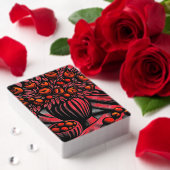 目立つ赤と黒のフローラアートワーク トランプ (インサイチュ (バレンタイン))