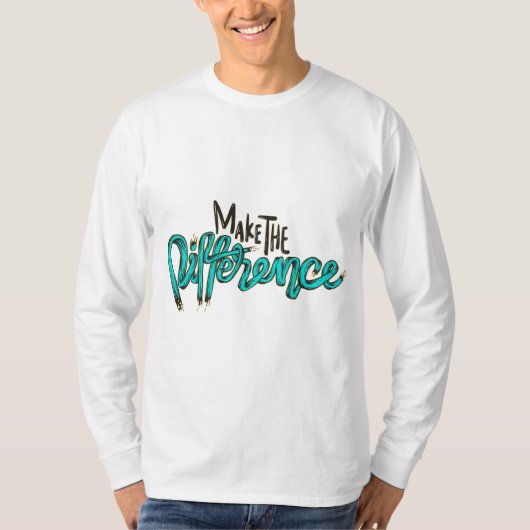 目立つ：差を付ける長袖T型 Tシャツ (正面)