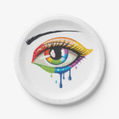 目色彩の鮮やか ペーパープレート (正面)