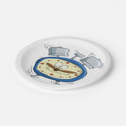 目覚おもしろいまし時計が目覚め予測できなる ペーパープレート (アングル)