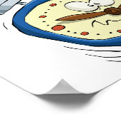 目覚おもしろいまし時計が目覚め予測できなる ポスター (角)