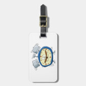 目覚おもしろいまし時計が目覚め予測できなる ラゲッジタグ (正面縦)