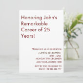 目覚ましいキャリア退職年数を称える 招待状 (スタンド正面)