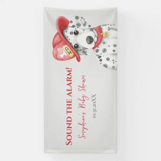 目覚ましい消防士ダルマチアの赤ちゃんシャワーを鳴らす 横断幕 (縦)