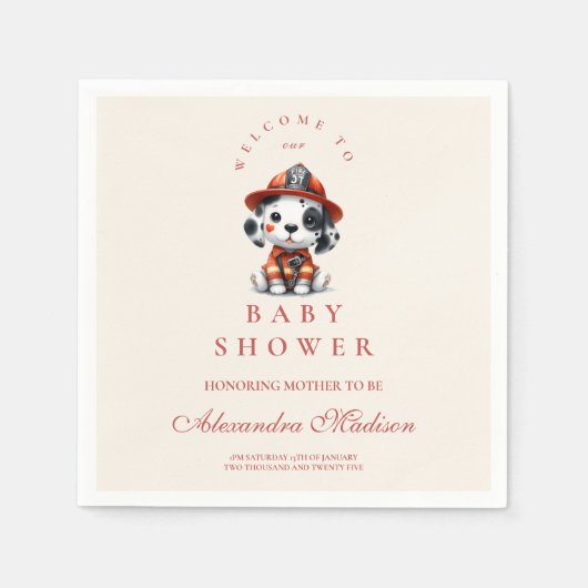 目覚ましの赤ちゃんシャワーを浴びる スタンダードカクテルナプキン (正面)