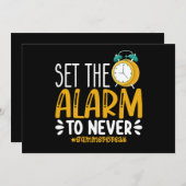 目覚ましを永遠にセット 笑える学校生活の最後の日 招待状 (正面/裏面)