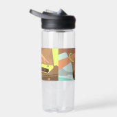 目覚まし時計のスヌーズのボタンを押す女の子の手 ウォーターボトル (右面)