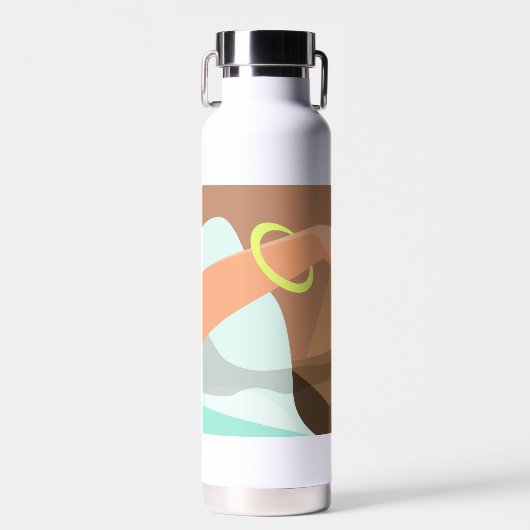 目覚まし時計のスヌーズのボタンを押す女の子の手 ウォーターボトル (正面)