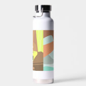 目覚まし時計のスヌーズのボタンを押す女の子の手 ウォーターボトル (右面)