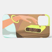 目覚まし時計のスヌーズのボタンを押す女の子の手 Case-Mate iPhoneケース (裏面 (横))
