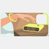 目覚まし時計のスヌーズのボタンを押す女の子の手 Case-Mate iPhoneケース (裏面 / 右)