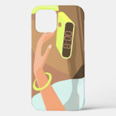 目覚まし時計のスヌーズのボタンを押す女の子の手 Case-Mate iPhoneケース (裏面)