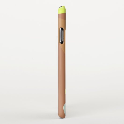 目覚まし時計のスヌーズのボタンを押す女の子の手 iPhoneケース (右側)