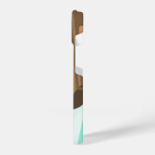 目覚まし時計のスヌーズのボタンを押す女の子の手 iPhoneケース (左側面)