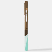 目覚まし時計のスヌーズのボタンを押す女の子の手 iPhoneケース (左側面)