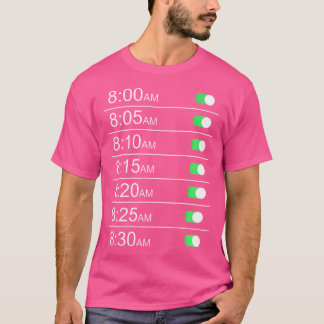 目覚まし時計のタイミング(戻る)スヌーズおもしろいユーモア Tシャツ