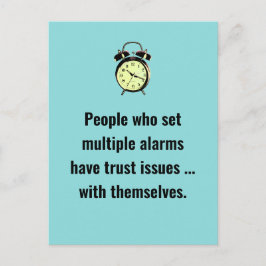 目覚まし時計の信頼の問題のジョーク/おもしろい ポストカード