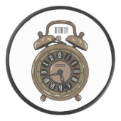 目覚まし時計の漫画イラストレーション アイスホッケーパック (正面)