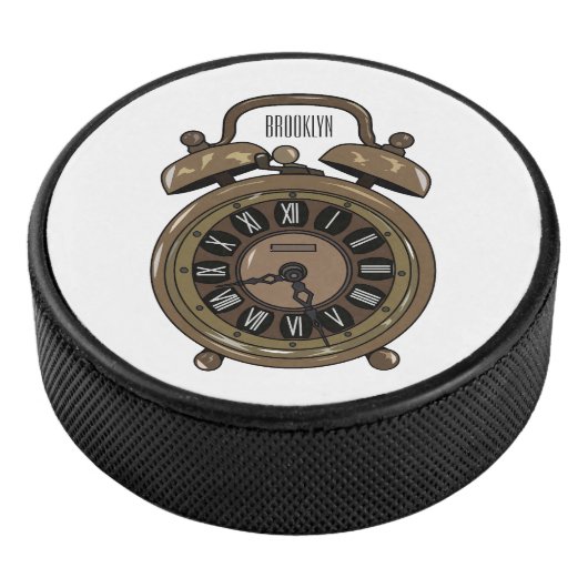 目覚まし時計の漫画イラストレーション アイスホッケーパック (3/4)