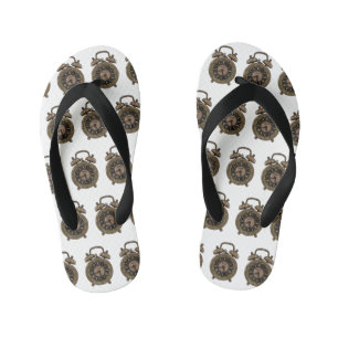 目覚まし時計の漫画イラストレーション キッズビーチサンダル