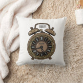 目覚まし時計の漫画イラストレーション クッション (ブランケット)