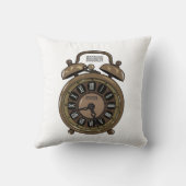目覚まし時計の漫画イラストレーション クッション (裏面)