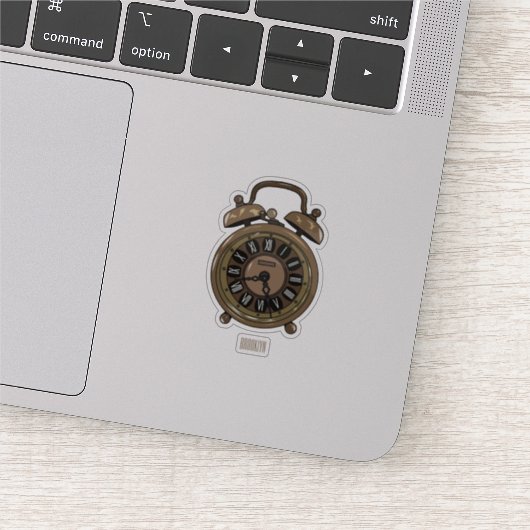 目覚まし時計の漫画イラストレーション シール (詳細)