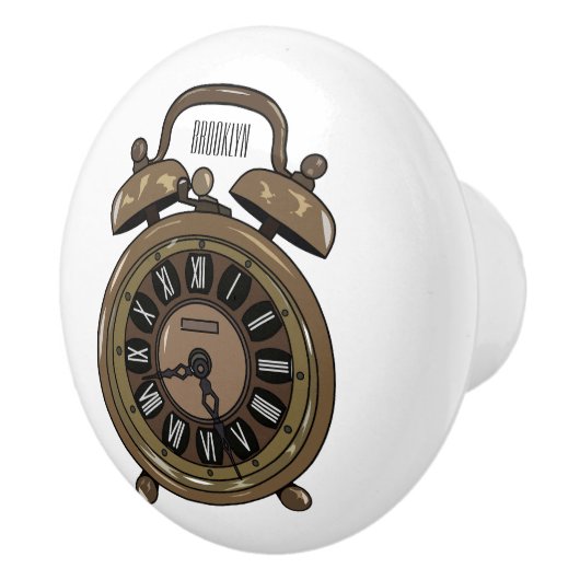 目覚まし時計の漫画イラストレーション セラミックノブ (右)