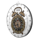 目覚まし時計の漫画イラストレーション ダーツボード (正面右)