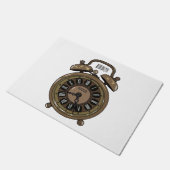 目覚まし時計の漫画イラストレーション ドアマット (アングル)