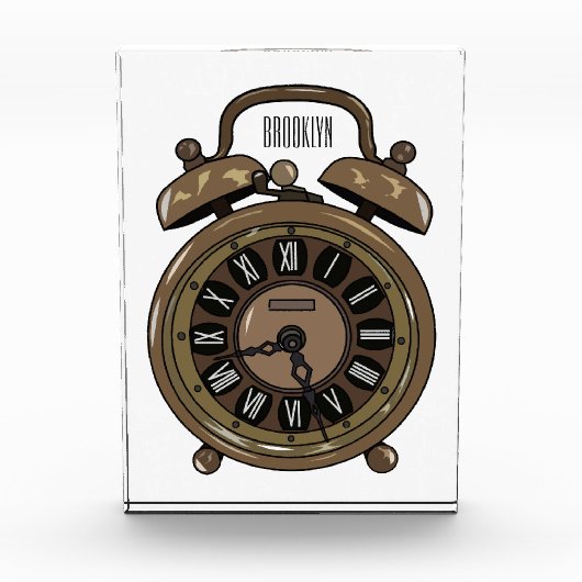 目覚まし時計の漫画イラストレーション フォトブロック (正面)