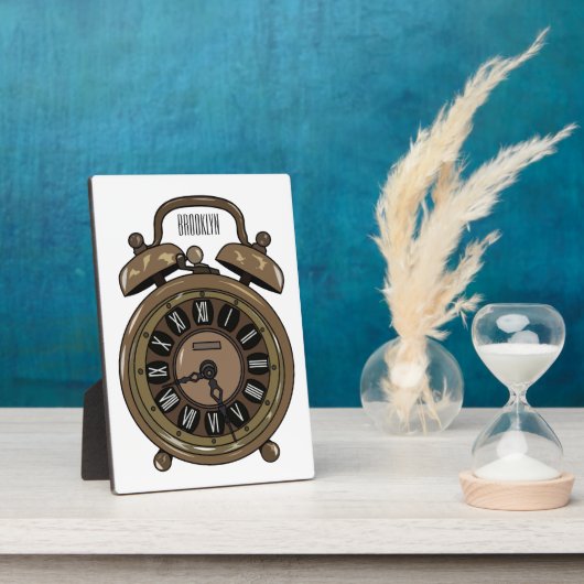 目覚まし時計の漫画イラストレーション フォトプラーク (側面)