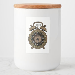 目覚まし時計の漫画イラストレーション フードラベル