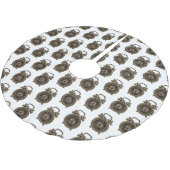 目覚まし時計の漫画イラストレーション ブラッシュドポリエステルツリースカート (アングル)