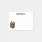 目覚まし時計の漫画イラストレーション ポストイット (正面)