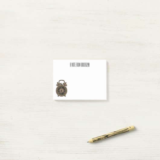 目覚まし時計の漫画イラストレーション ポストイット (デスク上)