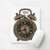 目覚まし時計の漫画イラストレーション マウスパッド (マウス)