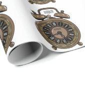 目覚まし時計の漫画イラストレーション ラッピングペーパー (ロールコーナー)