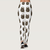 目覚まし時計の漫画イラストレーション レギンス (裏面)