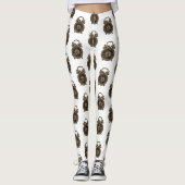 目覚まし時計の漫画イラストレーション レギンス (正面)